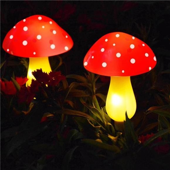 New Upgraded Waterproof Solar Mushroom Lights Outdoor Decor, 8 Modes for Garden - Picture 4 of 7